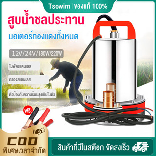 12/24V/180W/220W DC ปั๊ม มอเตอร์ทองแดงบริสุทธิ์สามารถเชื่อมต่อกับแผงเซลล์แสงอาทิตย์หรือแบตเตอรี่