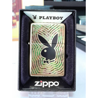 ZIPPO 29252  PLAY BOY   HIGH POLISH BRASS COLOR IMAGE   สีทองผิวทองเหลืองขัดเงา ลายแบบสกรีน  ผลิตปี2016  ของใหม่