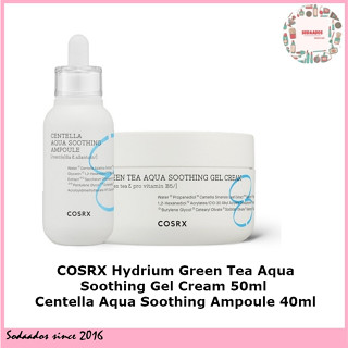 COSRX Hydrium Green Tea Aqua Soothing Gel Cream 50ml / Centella Aqua Soothing Ampoule 40ml