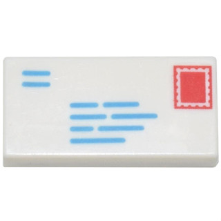 ชิ้นส่วนเลโก้ Lego Part Tile 1 x 2 Mail Envelope with Stamp and Return Address (3069bpb0851) ราคา/ชิ้น