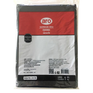 เอโร่ ถุงขยะดำแบบหนา ขนาด 36x45 นิ้ว 1 กก. x 16 ใบ