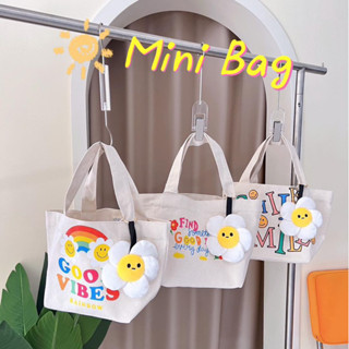 กระเป๋าเคียง minibag ผ้าแคนวาสเนื้ิอหนา ใส่ของได้จุอยู่น้า