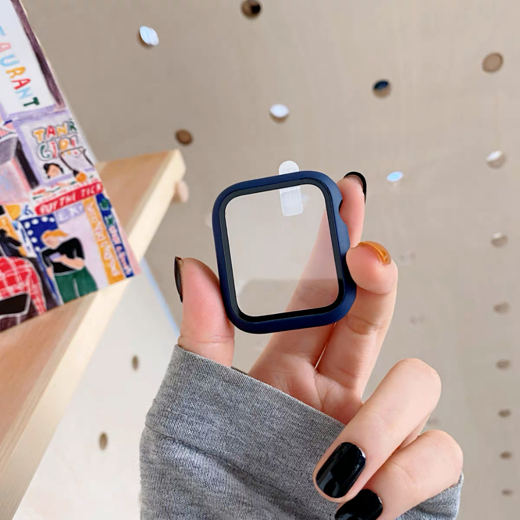 เคส สำหรับ iwatch  เคส Watch สายนาฬิกา PC+Glass case smart watch case watch เคสสำหรับแอปเปิ้ลวอช 38/40/41/42/44/45/cm ราคา ถูกที่สุด ดีลบีเคเค แกลเลอรีภาพที่ 4