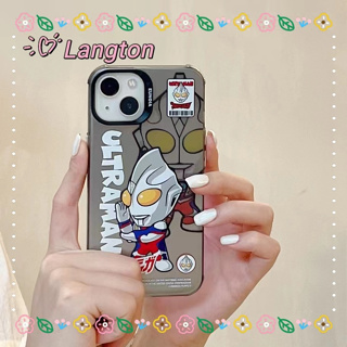 🌈Langton🌸ขอบเต็ม ป้องกันการหล่น iphone 11 14 pro max การ์ตูน อุลตร้าแมน เงิน น่าสนใจ น่ารัก case for iPhone 12 13