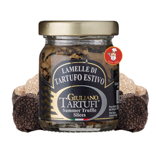 เห็ดทรัฟเฟิลดำสไลซ์ในน้ำมันทานตะวัน ซัมเมอร์ ทรัฟเฟิล สไลซ์ - Giuliano Tartufi Black Summer Truffle Slices 80g