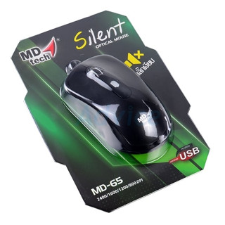 เมาส์ USB Optical Mouse MD-TECH MD-65 Black คลิ๊กเงียบ