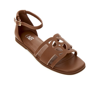 O&amp;B รองเท้าแตะหนังแท้ รุ่น Amalfi Sandals in Exclusive Brown