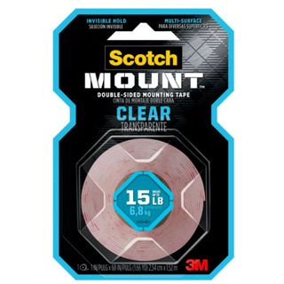 Scotch® Clear Mounting Tape, Cat4010 เทปกาวสองหน้า เนื้อใส แรงยึดติดสูง 1.5 ม. ชนิดใส 3M