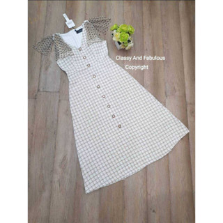 CLASSY:DRESS ผ้าทอดูแพงทั้งตัวผสมผสานซีทรูโบว์(*รบกวนเช็คสต๊อกก่อนกดสั่งซื้อน๊า)