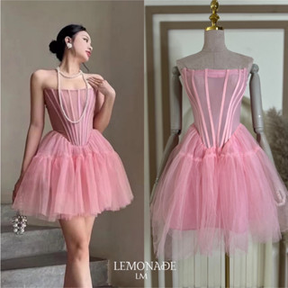 ราคาถูกที่สุด!! Lemonade Beautiful Elegant Dresses  เดรสเกาะอกสวยเริ่ด ชมพู