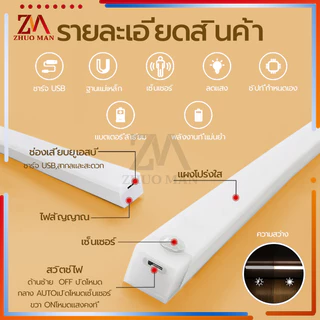 โคมไฟ LED ไร้สาย ไฟเซ็นเซอร์ ไฟอัตโนมัติ 20/30/50W ไม่ต้องใช้ถ่าน ติดตั้งง่าย ชาร์จ 1ครั้งอยู่ได้ 1เดือน