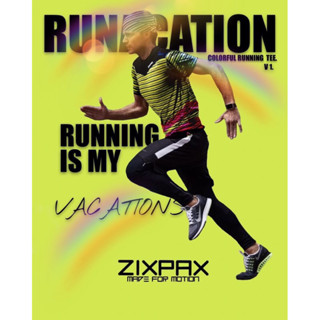 [599.- ลดค่าส่ง] เสื้อวิ่งรุ่น RUNACATION 64112-PR14 #ZIXPAX