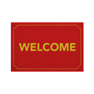 [ MT01-00000061 ] พรม พรมเช็ดเท้า พรมดักฝุ่นลาย New Welcome (แดง) ขนาด 40x60 ซม