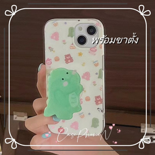 🔥ขาย🔥เคสไอโฟน iphone 11 14 Pro Max เรียบง่าย ขอบเต็ม ป้องกันการตก ไดโนเสาร์ ขาตั้ง iphone 12 13 Pro Case for iPhone