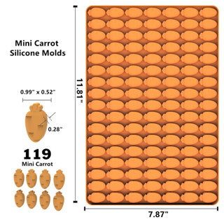 แม่พิมพ์เยลลี่ แม่พิมพ์ซิลิโคน พิมพ์วุ้นจิ๋ว carrot 🥕 แครอท 119 ชิ้น