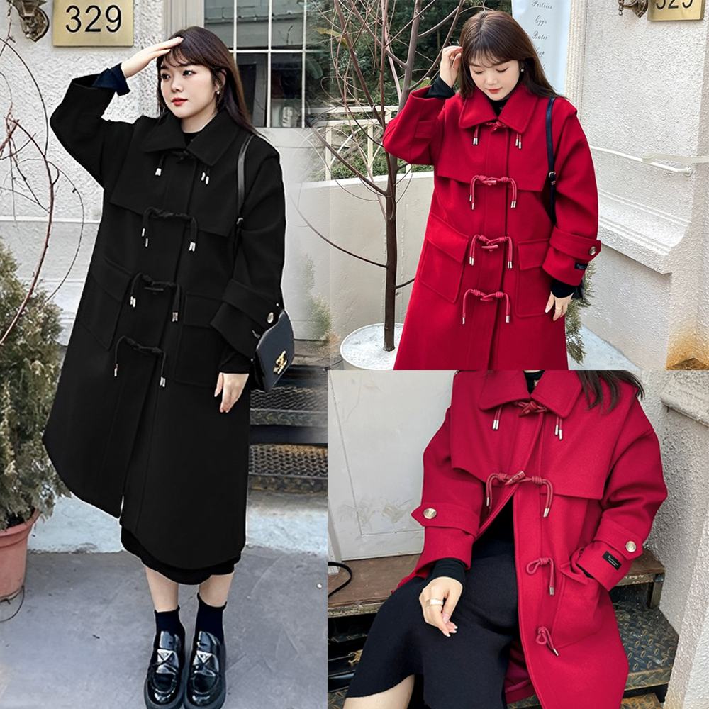 🔥1346🔥พร้อมส่ง ส่งออกจากไทย Duffle coat ผ้าวูล เสื้อกันหนาวต่างประเทศ โค้ท OVERSIZE  โค้ท UniseX