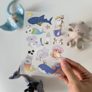 VILAN Mermaid cats sticker สติกเกอร์แมวเมอร์เมด