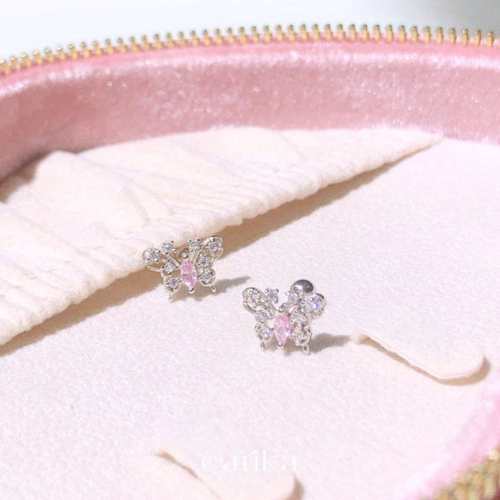earika.earrings - taffy fairy butterfly piercing จิวหูเงินแท้จี้ผีเสื้อ เหมาะสำหรับคนแพ้ง่าย