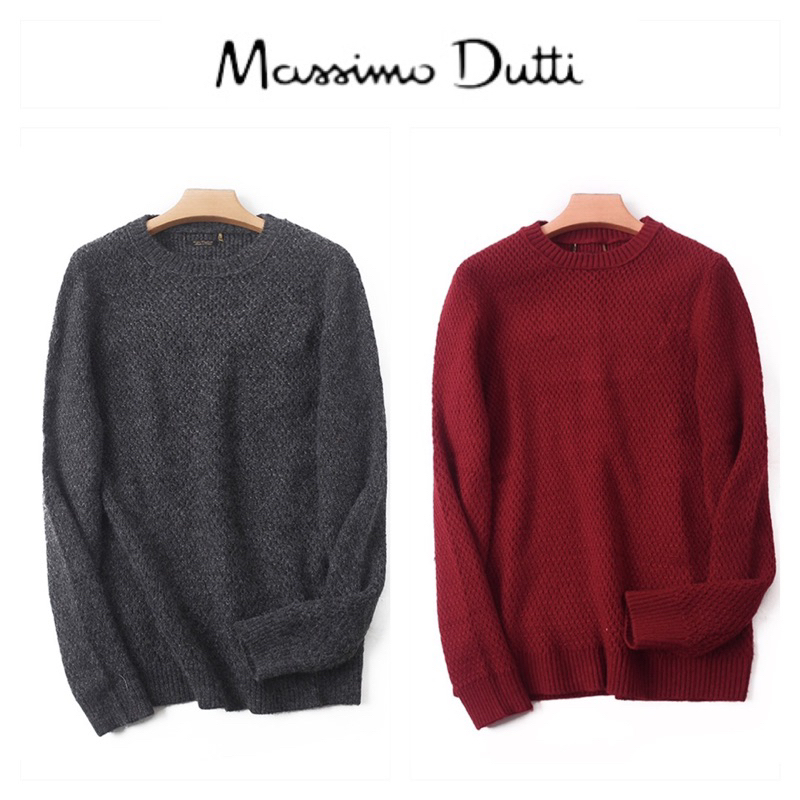 เสื้อไหมพรม เสื้อแคชเมียร์ cashmere knit wear ✂️งานตัดป้าย✂️❄️สเวตเตอร์ไหมพรม ผู้ชาย  ❄️✨MASSIMO DUTTI✨ แท้💯% (MY080)