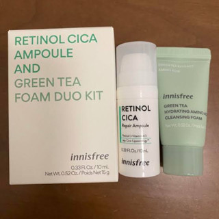 Innisfree retinol cica amppole and green tea foam duo kit