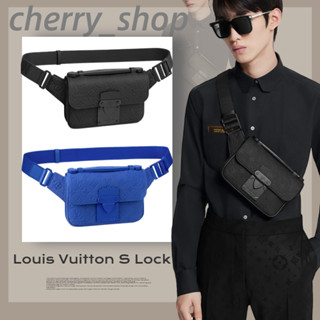 🍒หลุยส์วิตตอง Louis Vuitton S LOCK SLING handbag🍒ผู้ชาย / กระเป๋าคาดหน้าอก / กระเป๋าคาดเอว/LV bag🍒