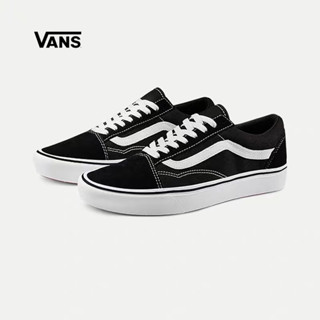 VANS Old Skool (Classic) Black Blue White and red รองเท้า Low-Top รองเท้าลำลองสำหรับบุรุษและสตรีรองเท้าผ้าใรองเท้าผ้าใบ