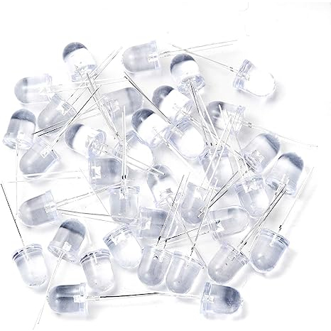 (2 ชิ้น/5 ชิ้น) ไดโอดเปล่งแสง 8มม.10มม. F8 F10 LED Diode Lights (Clear Round Transparent DC) Bright Lighting Bulb Lamp