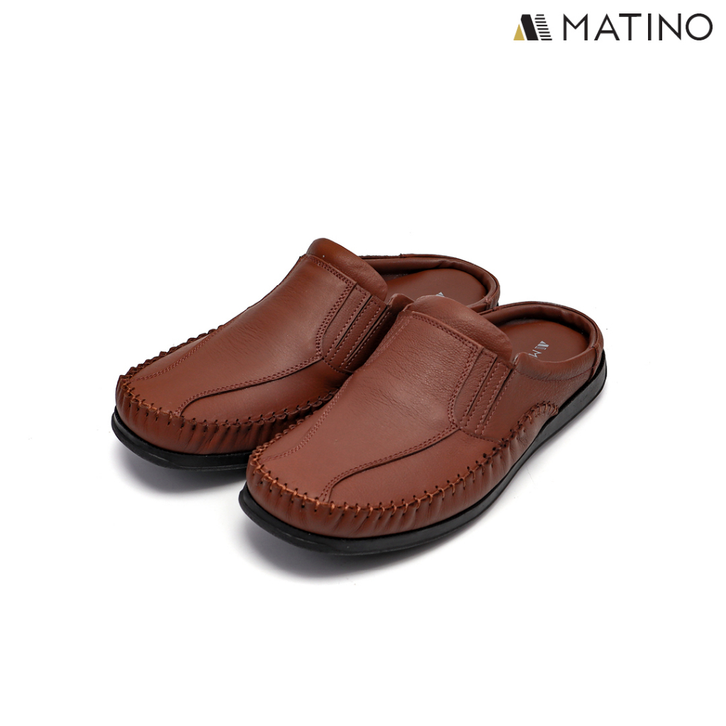 MATINO SHOES  รองเท้าชายลำลองเปิดส้นหนังแท้ รุ่น MC/S 1501m - BLACK/BROWN/TORO