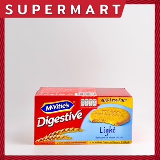 McVities Digestive Biscuit Light Reduced fat wheat biscuits 250 g. แมคไวตี้ส์ ไดเจสทีฟ บิสกิต ไลท์ บิสกิตข้าว