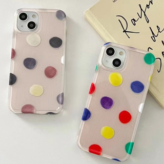 💲คูปองเคลม💲เคสไอโฟน case for iphone 11 12 จุดสี เคส 14 13 12 11 pro maxนิ่มและทนทาน ปกป้องอุปกรณ์ทุกมุม กันลื่น