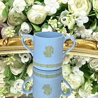 Wedgwood Jasperware Green on Blue Miniature Mug แก้วมักจิ๋ว 2 หู