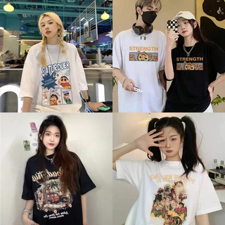 เสื้อยืด คอกลม ชายหญิง แฟชั่น ES.SHOP28 เสื้อวินเทจแขนสั้น