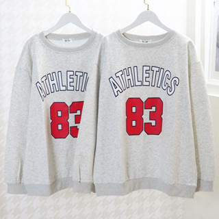 83 Athletics สเวตเตอร์เกาหลีงานนำเข้า ทรง Oversized