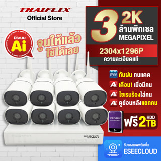 ชุดกล้องวงจรปิด รุ่น SMART KIT 2 ไร้สายตัวจริง ไม่ต้องตั้งค่า กล้องชุด 8ตัว