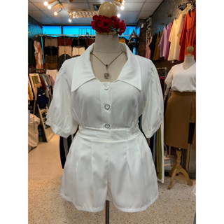 🔥Plussize🔥ชุดเซทเสื้อ+กางเกงคนอ้วน🔥 𝐁𝐮𝐬𝐭 อก : 44-56”     เอวก่อนยืด 34 ยืดได้ถึง 50
