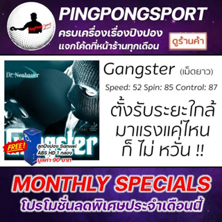 Pingpongsport ยางปิงปองเม็ดยาวไม่มีฟองน้ำ Dr.Neubauer รุ่น Gangster