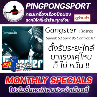 Pingpongsport ยางปิงปองเม็ดยาวไม่มีฟองน้ำ Dr.Neubauer รุ่น Gangster