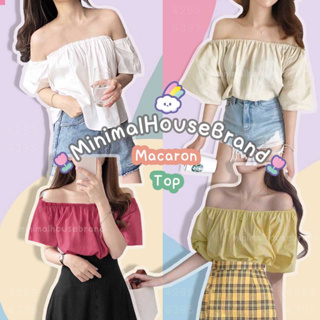 MInimalHouseBrand :15 สี เสื้อครอปปาดไหล่สีพื้น เสื้อเอวลอย สไตล์มินิมอลเกาหลี