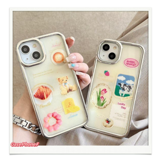 ✨ส่งของขวัญ✨เคส for iPhone 11 14 Pro Max Case for iPhone 12 13 ป้องกันการตก การป้องกัน สไตล์วรรณศิลป์ การ์ตูน ระดับสูง