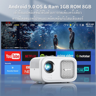 QIAOLET K1 mini LCD Android Projector Dual Band WiFi HD 1080P ระบบ Android 9.0 รองรับการเชื่อมต่อ Bluetooth HDMI ลำโพงสเ