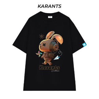 Karants เสื้อยืด Oversize Cotton 100% สีดำ ไม่ยืด ไม่ย้วย ไม่ต้องรีด เสื้อยืดผู้ชาย ผู้หญิง - KR43