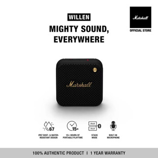 MARSHALL (Willen) BLUETOOTH Portable Black and Brass - ลำโพงบลูทูธ ลำโพงพกพา ลำโพง marshall