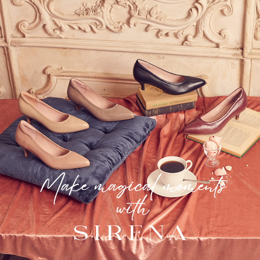 SIRENA รองเท้าหนังแท้ ส้น 2 นิ้ว รุ่น CARNATION สีแดง | รองเท้าคัทชูผู้หญิง
