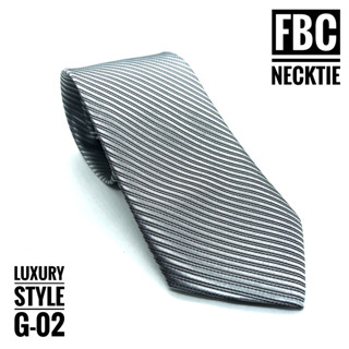 เนคไทสีเทา G-02 แบบซิปไม่ต้องผูก ทันสมัยเหมาะกับทุกโอกาส (FBC BRAND)