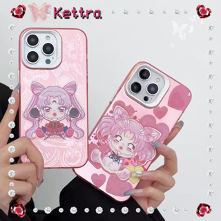 💜Kettra💜ป้องกันการหล่น ขอบเต็ม iPhone 11 14 pro max การ์ตูน ความคิดสร้างสรรค์ สีชมพู สาวน่ารักหัวใจcase for iPhone 12 13