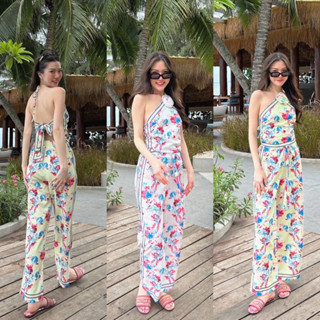 Goddessshop #2264 Camellia set เซทพิมพ์ลาย เสื้อ+กางเกง