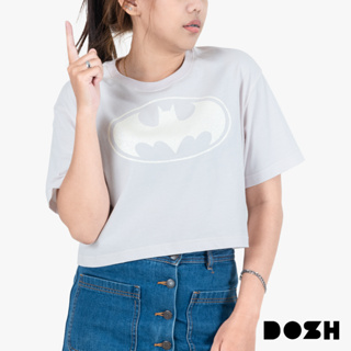 DOSH WOMENS CROPPED TOPS BATMAN เสื้อยืดครอปสั้น ผู้หญิง DBWT1044-GY