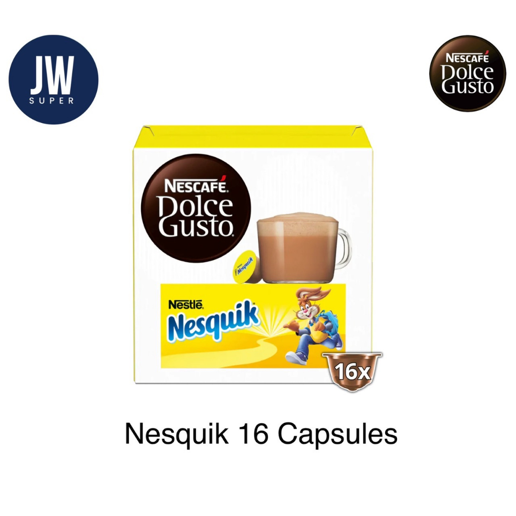 Nestle Nesquik เนสควิกค์ ช็อกโกแลตสำหรับเด็ก Nesquik Nescafe Dolce Gusto 16 แคปซูล/กล่อง สำหรับเด็กๆ BBE: 09/2025