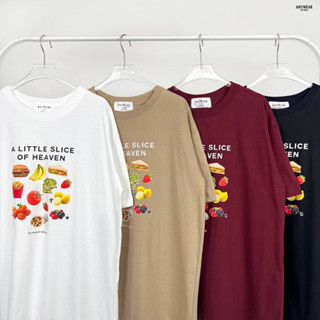 𝗡𝗲𝘄!! เสื้อยืด Oversize 🍔🍓A LITTLE SLICE OF HEAVEN🍅🍟 สกรีนDTF สีสวย ภาพคมชัด ติดเเน่นเรียบเนียนไปกับเนื้อผ้า by AnyWear