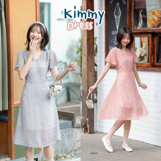 Kimmy dress เดรสผ้าชีฟองแขนกระดิ่ง